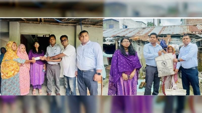 নাটোরে অসহায় দুই পরিবারের পাশে উপজেলা প্রশাসন