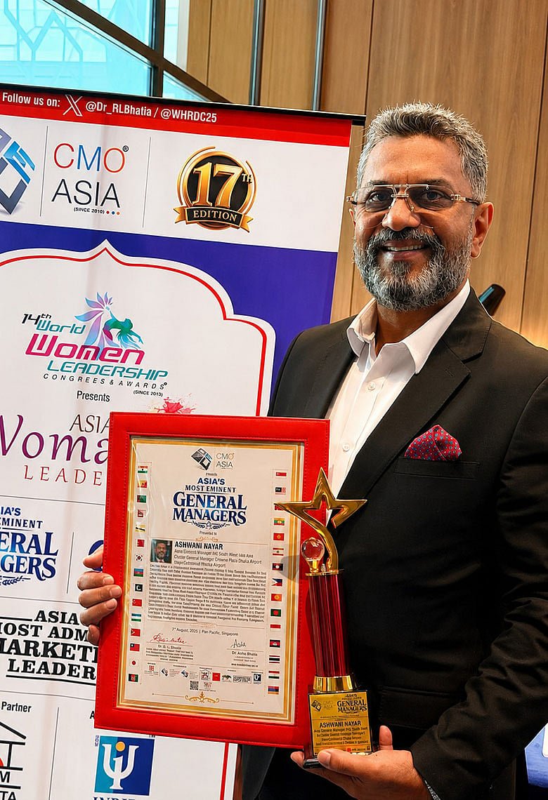 এশিয়ার সেরা জেনারেল ম্যানেজারের সম্মননায় ভূষিত অশ্বিনী নায়ার