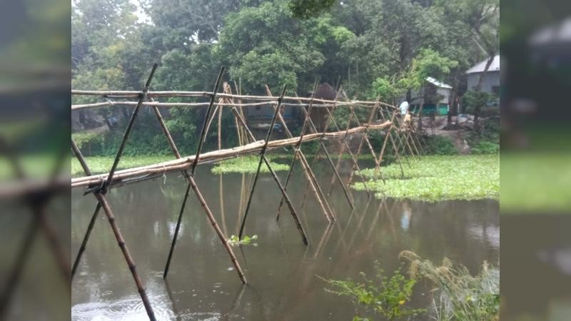 টাঙ্গাইলের নাগরপুরে ঝুঁকিপূর্ণ বাঁশের সাঁকোই ভরসা, দুর্ভোগে এলাকাবাসী