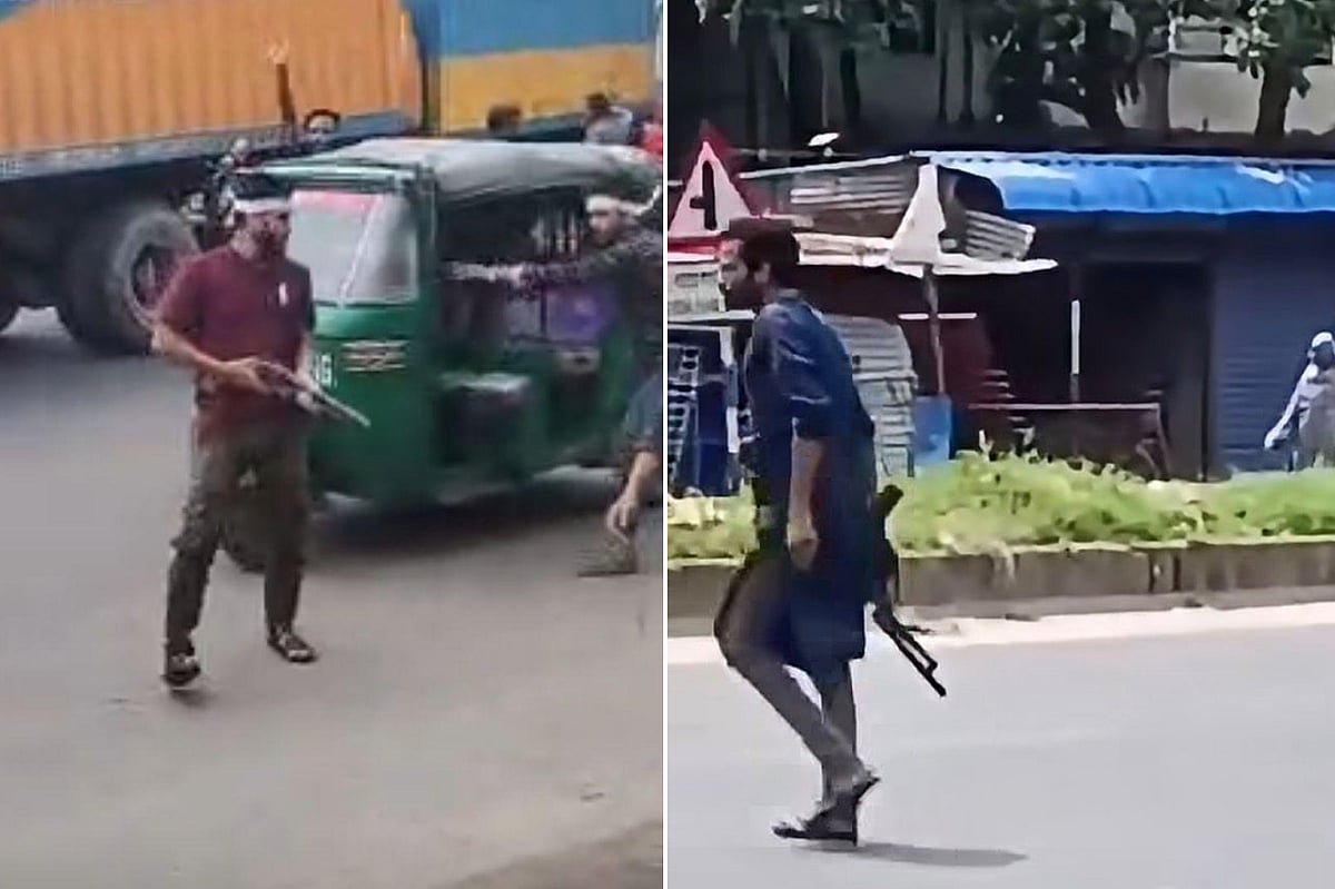 সীতাকুণ্ডে বিএনপির দুই পক্ষের সংঘর্ষে অস্ত্র হাতে দুই যুবকের মহড়া