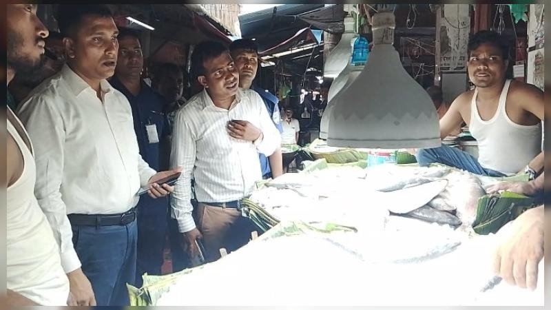 যশোরের হাটে বাজারে ভারতীয় ইলিশের সয়লাব, ভোক্তা অধিকারের অভিযানে জরিমানা