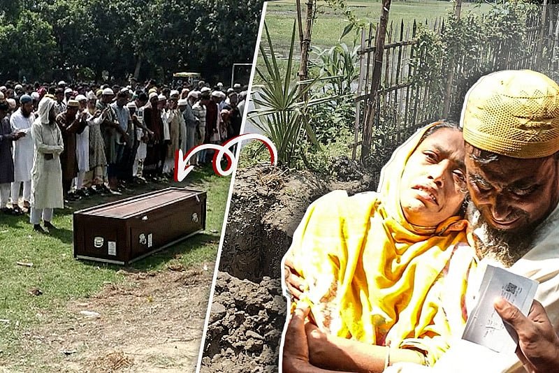 সৌদিতে অগ্নিকাণ্ডে নিহত ৯ প্রবাসীর দাফন, নওগাঁয় একসঙ্গে হলো ৭ জনের জানাজা