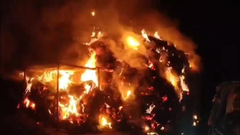 ভালুকায় খড়ের পালায় আগুন দেওয়ার অভিযোগ