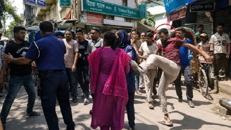 পুলিশের সামনে নারীকে মারধরের ভিডিও ভাইরাল, যা জানা গেল