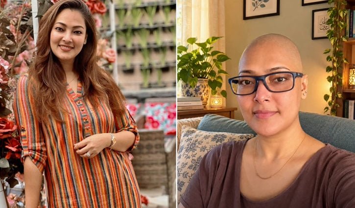 ন্যাড়া মাথার ছবি দিয়ে সামিয়া বললেন—কখনো ভাবিনি জীবনে এমন সময় আসবে