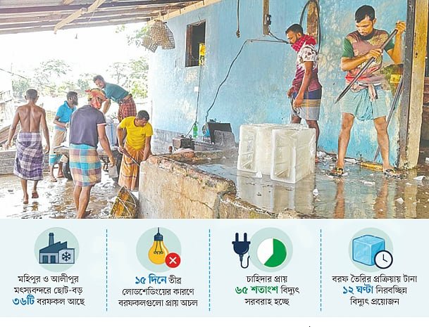 লোডশেডিংয়ে বরফসংকট, সাগরে যেতে পারছেন না জেলেরা