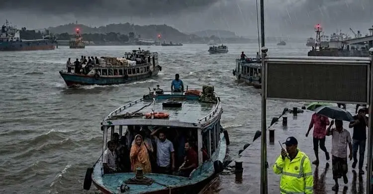 ৬০ কিলোমিটার বেগে ঝড়ের শঙ্কা, নদীবন্দরে সতর্কসংকেত