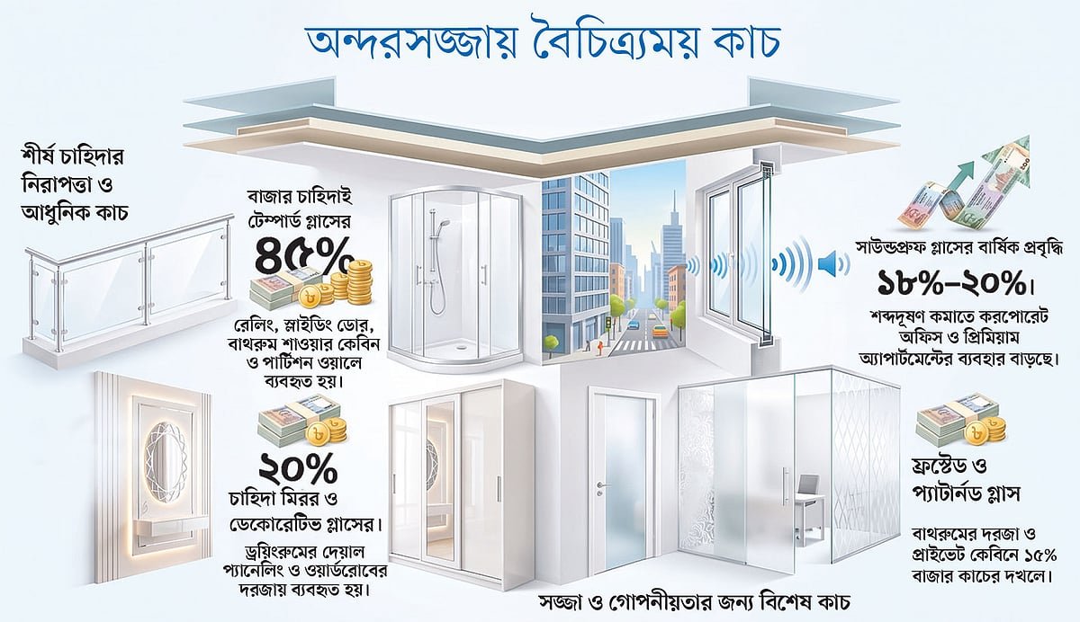 আলো ও নান্দনিকতায় কাচের ব্যবসা বাড়ছে