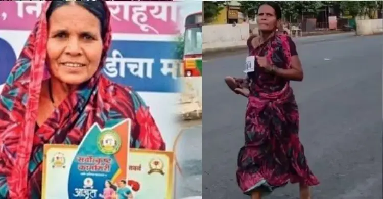 মেয়েদের লেখাপড়ার খরচ জোগাতে শাড়ি-স্যান্ডেল পরে ম্যারাথনে মা