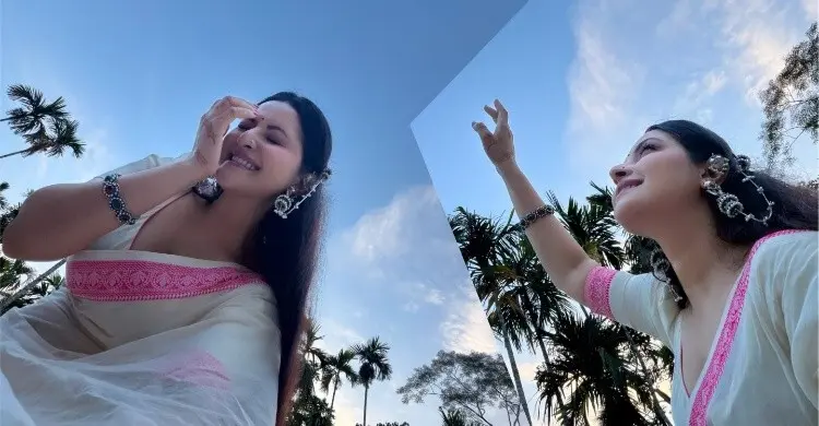 ‘এত সুন্দর লাগছে, চোখ ফেরানো যায় না’, পরীমনি যেন সাদা পরী