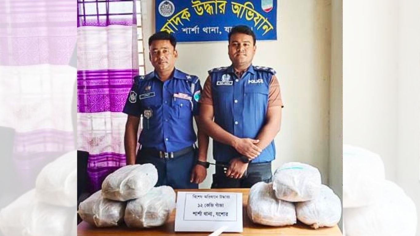 শার্শায় পরিত্যাক্ত অবস্থায় ১২ কেজি গাঁজা উদ্ধার