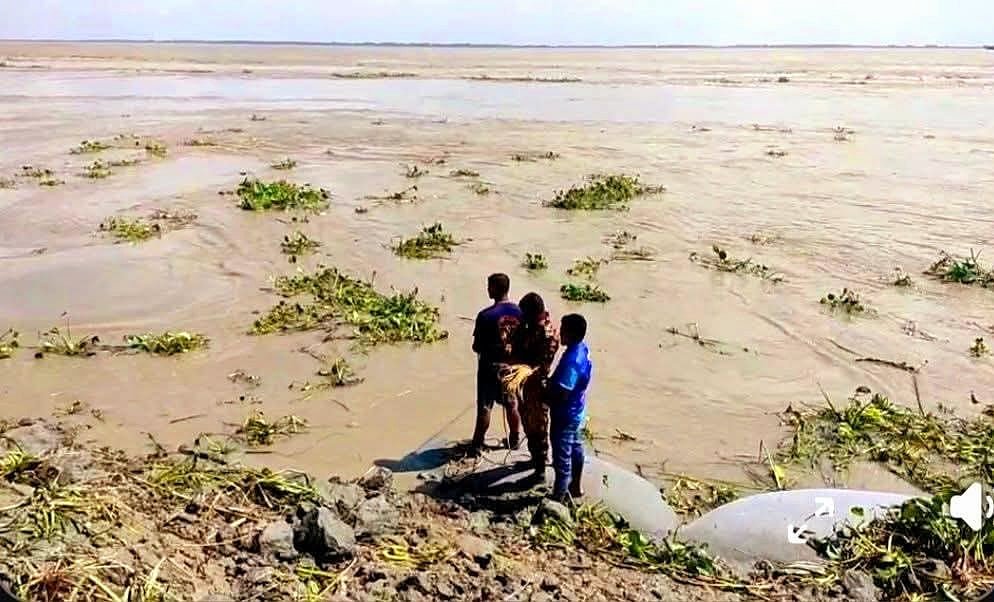 আড্ডা দিচ্ছিলেন পাঁচ বন্ধু, হঠাৎ মেঘনার তীর ধসে নিখোঁজ দুজন