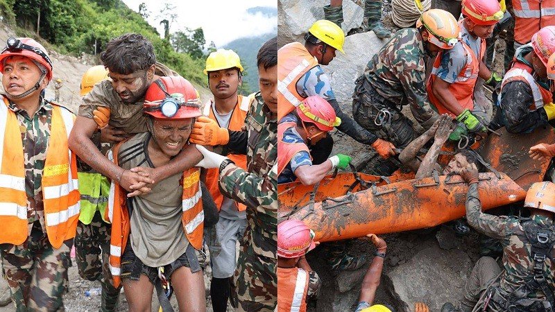 ৯ দিন পর নেপালের টানেল থেকে জীবিত উদ্ধার ২ শ্রমিক