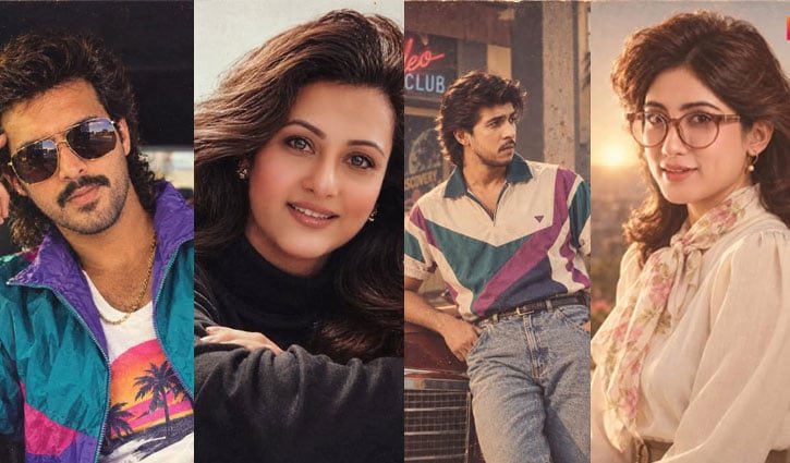 আশির দশকের লুকে মেতেছেন তারকারা