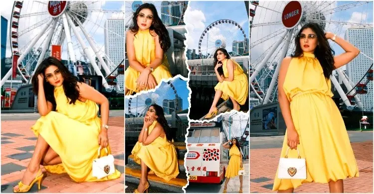হংকংয়ের রাস্তায় হলুদ পরী মেহজাবীন, নজর কাড়লেন স্টাইলে
